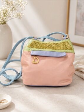 Vintage Dawli Pastel Multi-Color leather Crossbody / shoulder studded Y2K Bag